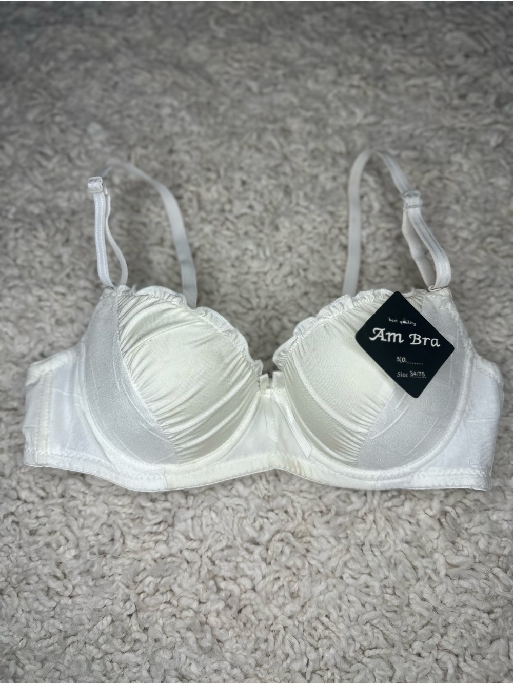 NWT White Ruched Balconette Bra